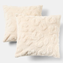 OHS Tufted Leopard Cushion Covers, Stone - 45 x 45cm - thumbnail 2
