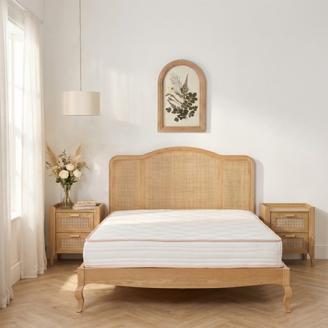 OHS Extra Comfort Memory Foam Spring Mattress, White/Natural Trim - Double - image 1