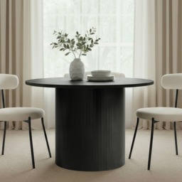 OHS Madison Ribbed Dining Table - Black - thumbnail 2