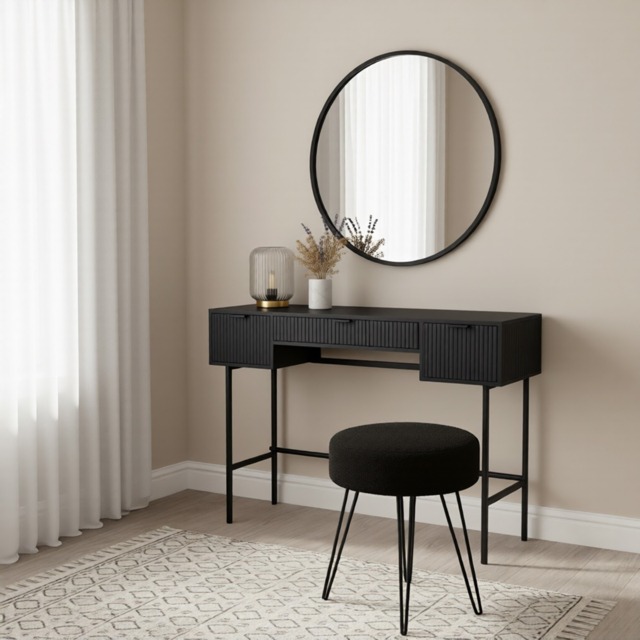 OHS Ribbed Dressing Table - Black - image 1