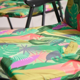OHS Indoor/Outdoor Palm Print Seat Pad with Back, Green - 2 Pack - thumbnail 2