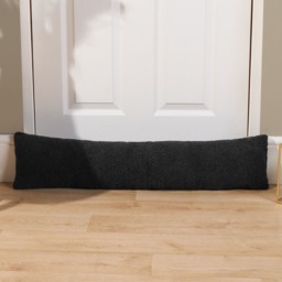 OHS Bouclé Draught Excluder - Black - thumbnail 1