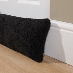 OHS Bouclé Draught Excluder - Black - thumbnail 3