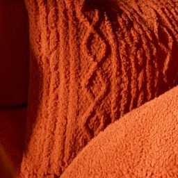 OHS Cable Knit Fleece Duvet Cover Set, Rust - Single - thumbnail 4