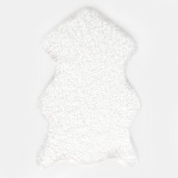 OHS Curly Sheepskin Faux Fur Rug, White - 60 x 90cm - thumbnail 2