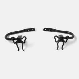 OHS 2 Pack Bow Curtain Rod Tie Backs - Black - thumbnail 2