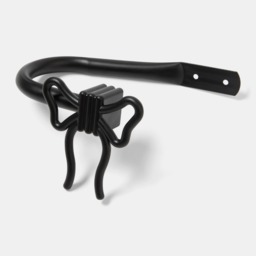 OHS 2 Pack Bow Curtain Rod Tie Backs - Black - thumbnail 3