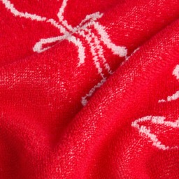 OHS 100% Cotton Illustrated Bath Towel - Burgundy/Pink - thumbnail 5