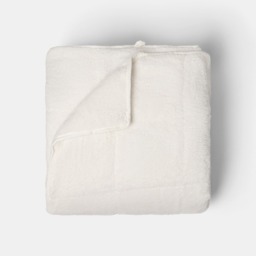 OHS Teddy Fleece Quilted Weighted Blanket, Cream - 6kg - thumbnail 4