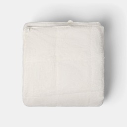 OHS Teddy Fleece Quilted Weighted Blanket, Cream - 6kg - thumbnail 3