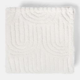 OHS Tufted Arches Teddy Fleece Throw, Stone - 180 x 200cm - thumbnail 2