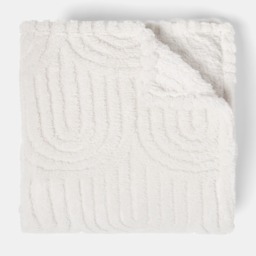OHS Tufted Arches Teddy Fleece Throw, Stone - 180 x 200cm - thumbnail 3