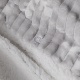 OHS Snowflake Print Ribbed Fleece Duvet Cover Set, Silver - Double - thumbnail 4