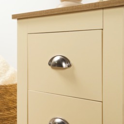 OHS Chicago 2 Drawer Bedside Table - Cream - thumbnail 2