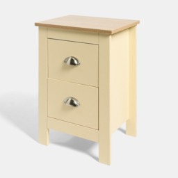 OHS Chicago 2 Drawer Bedside Table - Cream - thumbnail 5