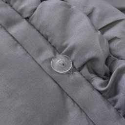 OHS Quilted Seersucker Duvet Cover Set, Grey - Double - thumbnail 5
