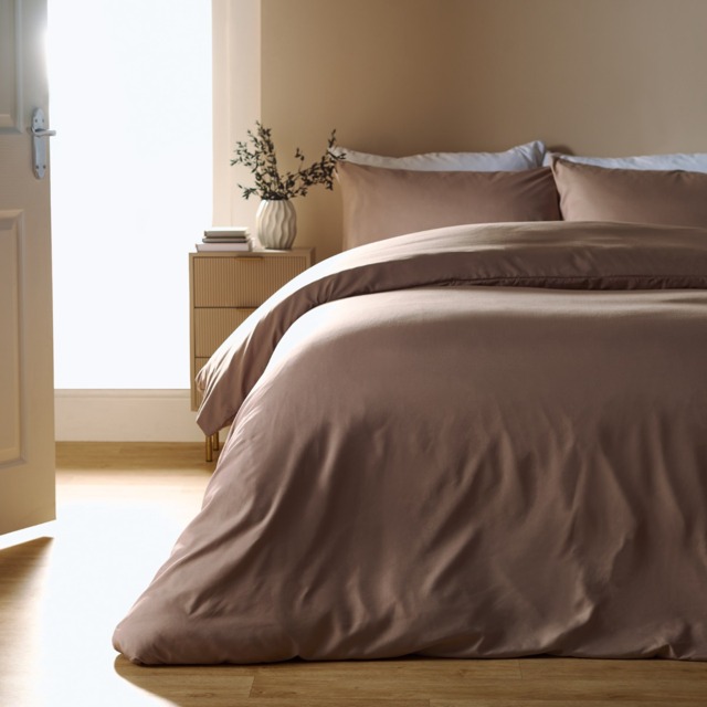 OHS Plain Duvet Cover Set, Natural - Double - image 1