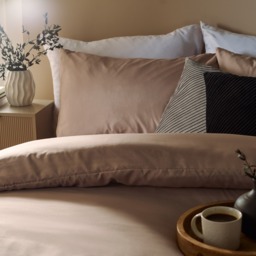 OHS Plain Duvet Cover Set, Natural - Double - thumbnail 2