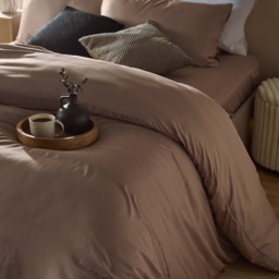 OHS Plain Duvet Cover Set, Natural - Double - thumbnail 3
