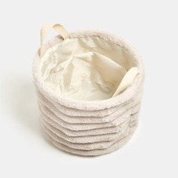 OHS Faux Fur Ribbed Storage Basket - Natural - thumbnail 4