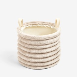 OHS Faux Fur Ribbed Storage Basket - Natural - thumbnail 3