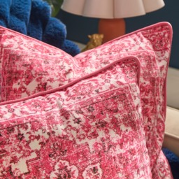 OHS Vintage Printed Cushion Covers, Hot Pink - 45 x 45cm - thumbnail 2