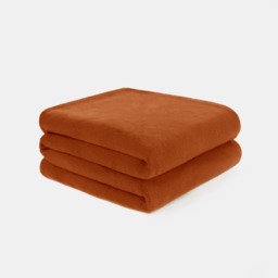 OHS Plain Fleece Throw, Burnt Orange - 120 x 150cm - thumbnail 3