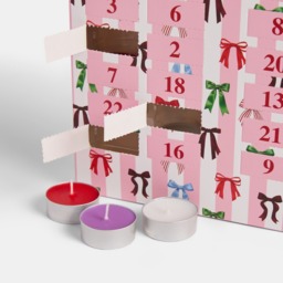 OHS Bow Print Tealight Advent Calendar - Pink/White - thumbnail 4