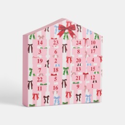 OHS Bow Print Tealight Advent Calendar - Pink/White - thumbnail 1