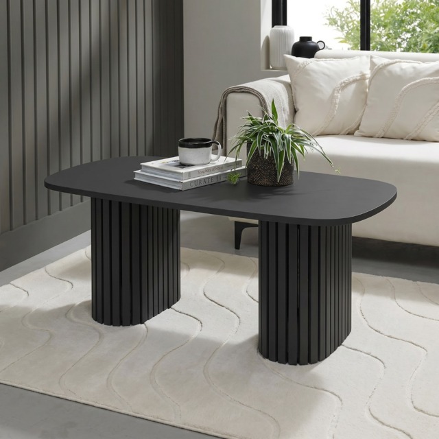OHS Madison Ribbed Coffee Table - Dark Charcoal - image 1