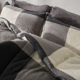 OHS Teddy Gingham Coverless 10.5 Duvet & Pillowcases, Grey - King - thumbnail 3