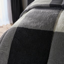 OHS Teddy Gingham Coverless 10.5 Duvet & Pillowcases, Grey - King - thumbnail 4