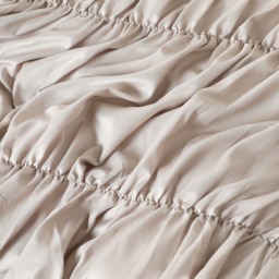 OHS Bow Gather Duvet Cover Set, Stone - Double - thumbnail 3