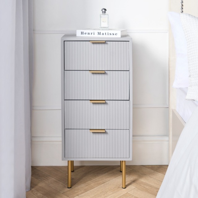 OHS Ribbed 4-Drawer Unit - Grey - image 1