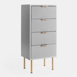 OHS Ribbed 4-Drawer Unit - Grey - thumbnail 5