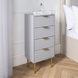 OHS Ribbed 4-Drawer Unit - Grey - thumbnail 2