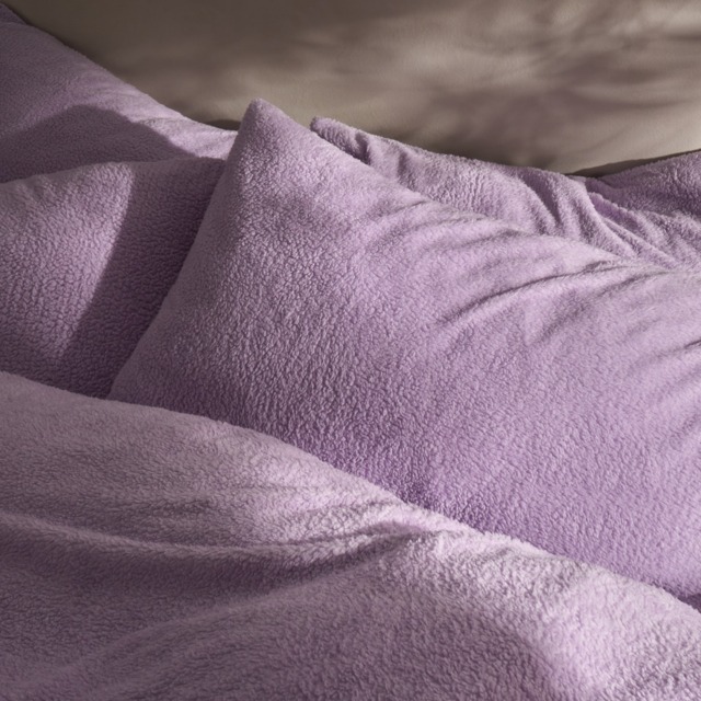 OHS Teddy Fleece Pillowcases - Lilac - image 1