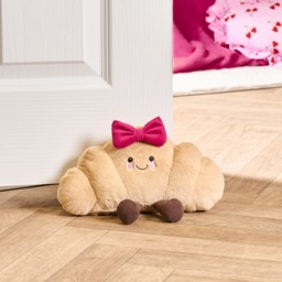OHS Chloe The Bow Croissant Doorstop - Natural/Hot Pink - thumbnail 1