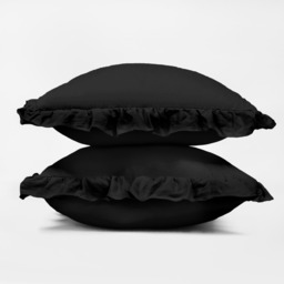 OHS Frill Cushion Covers, 45 x 45cm - Black - thumbnail 5