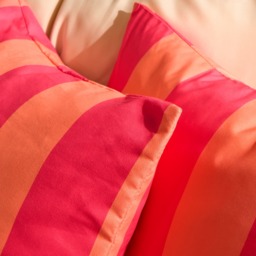 OHS Indoor/Outdoor Stripe Print Cushion Covers, Orange/Pink - 45 x 45cm - thumbnail 2