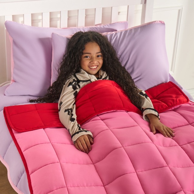 OHS Kids Supersoft Weighted Blanket, Pink/Red - 3kg - image 1