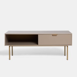 OHS Ribbed Coffee Table With Drawer -  Natural - thumbnail 3