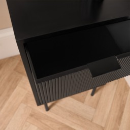OHS Ribbed 3-Drawer Bedside Table - Black - thumbnail 4