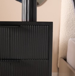 OHS Ribbed 3-Drawer Bedside Table - Black - thumbnail 3