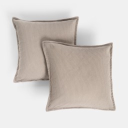 OHS Oxford Edge Corduroy Cushion Covers, Grey - 45 x 45cm - thumbnail 3