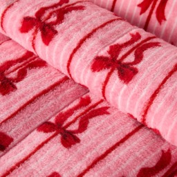 OHS Bow Stripe Print Teddy Coverless 10.5 Tog Duvet Set, Pink - Single - thumbnail 4