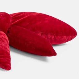 OHS Velvet Bow Shaped Cushion - Red - thumbnail 4