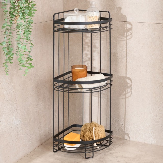 OHS Wire Corner 3-Tier Bathroom Caddy - Black - image 1