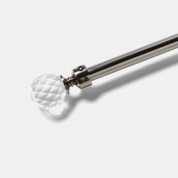 OHS 16mm Extendable Crystal Ball Curtain Pole, Gun Metal - 120-220cm - thumbnail 2