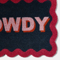 OHS Howdy Print Scallop Edge Coir Mat - Navy/Burgundy - thumbnail 3